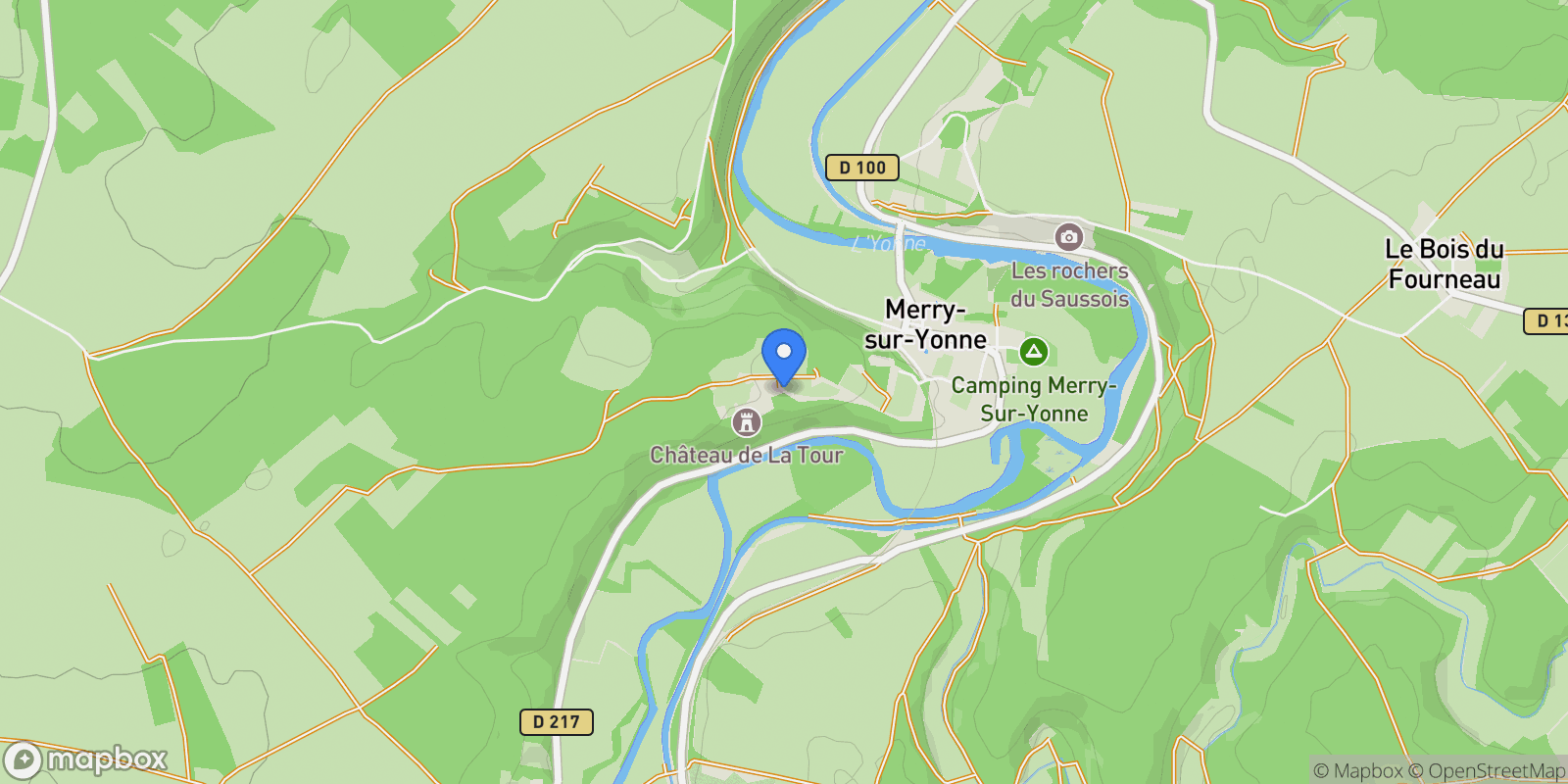 Map showing Merry-sur-Yonne, Bourgogne-Franche-Comté, France.