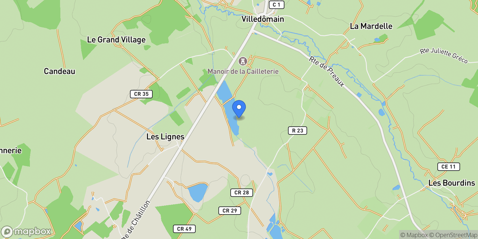Map showing Villedômain, Centre-Val de Loire, France.
