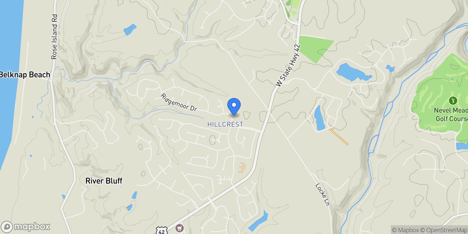 Map showing 12623 Ridgemoor Dr , Prospect, KY 40059, Prospect, Kentucky, United States.