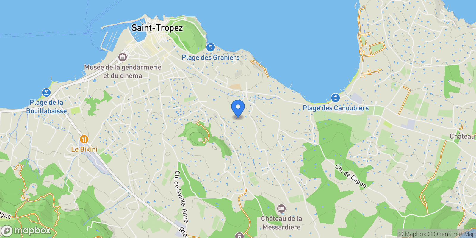 Map showing Saint-Tropez, Provence-Alpes-Côte d'Azur, France.