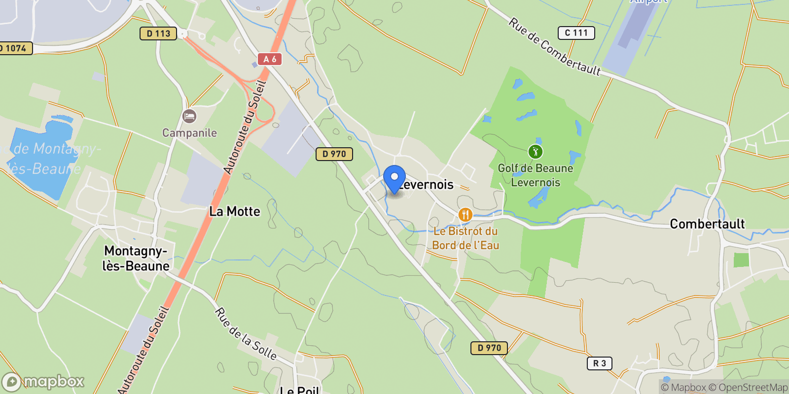 Map showing Beaune, Bourgogne-Franche-Comté, France.
