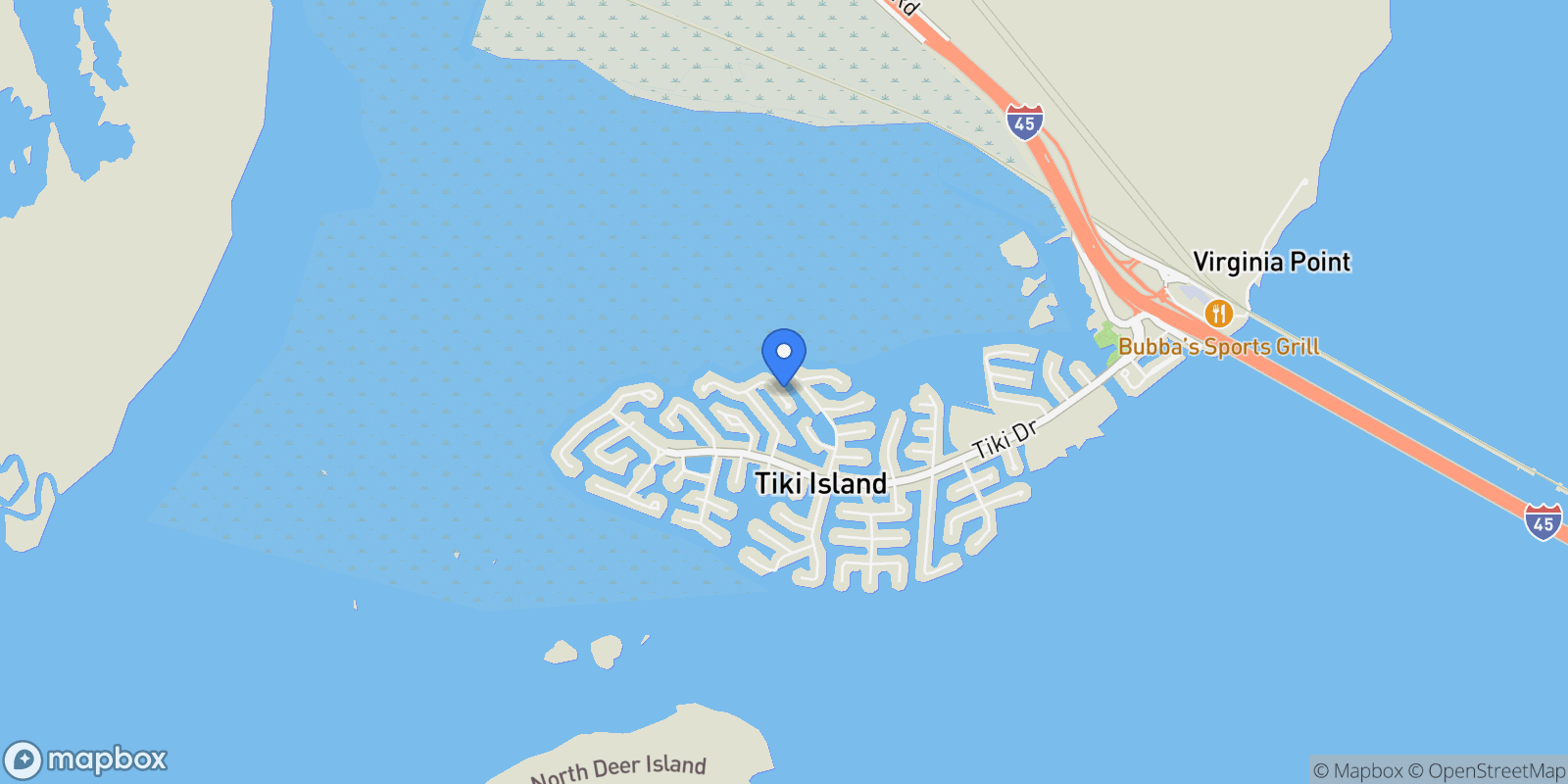 Map showing 1522 Windsong Way, Galveston, Texas, United States.