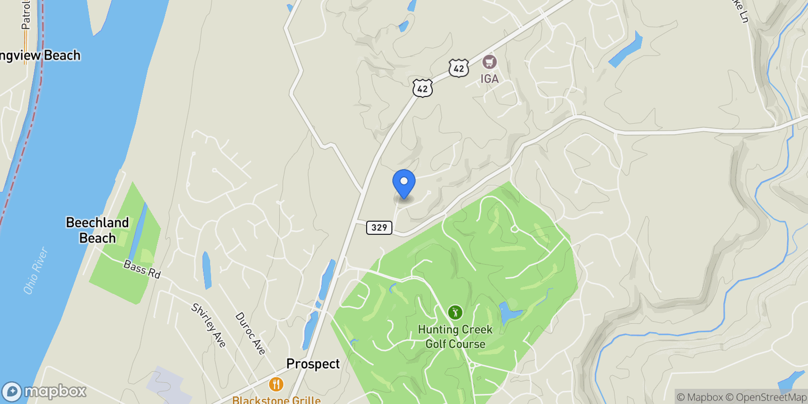 Map showing 7701 Woodbridge Hill Lane , Prospect, KY 40059, Prospect, Kentucky, United States.