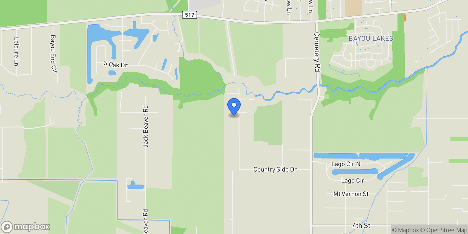 Map showing 1014 Ginger Street, Dickinson, Texas, United States.