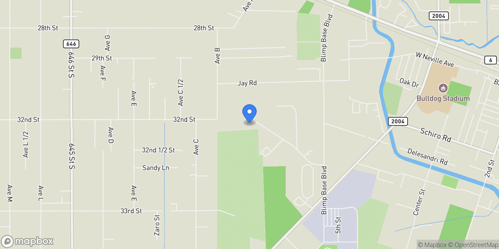Map showing 7765 Pigeon Drive, Hitchcock, Texas, United States.