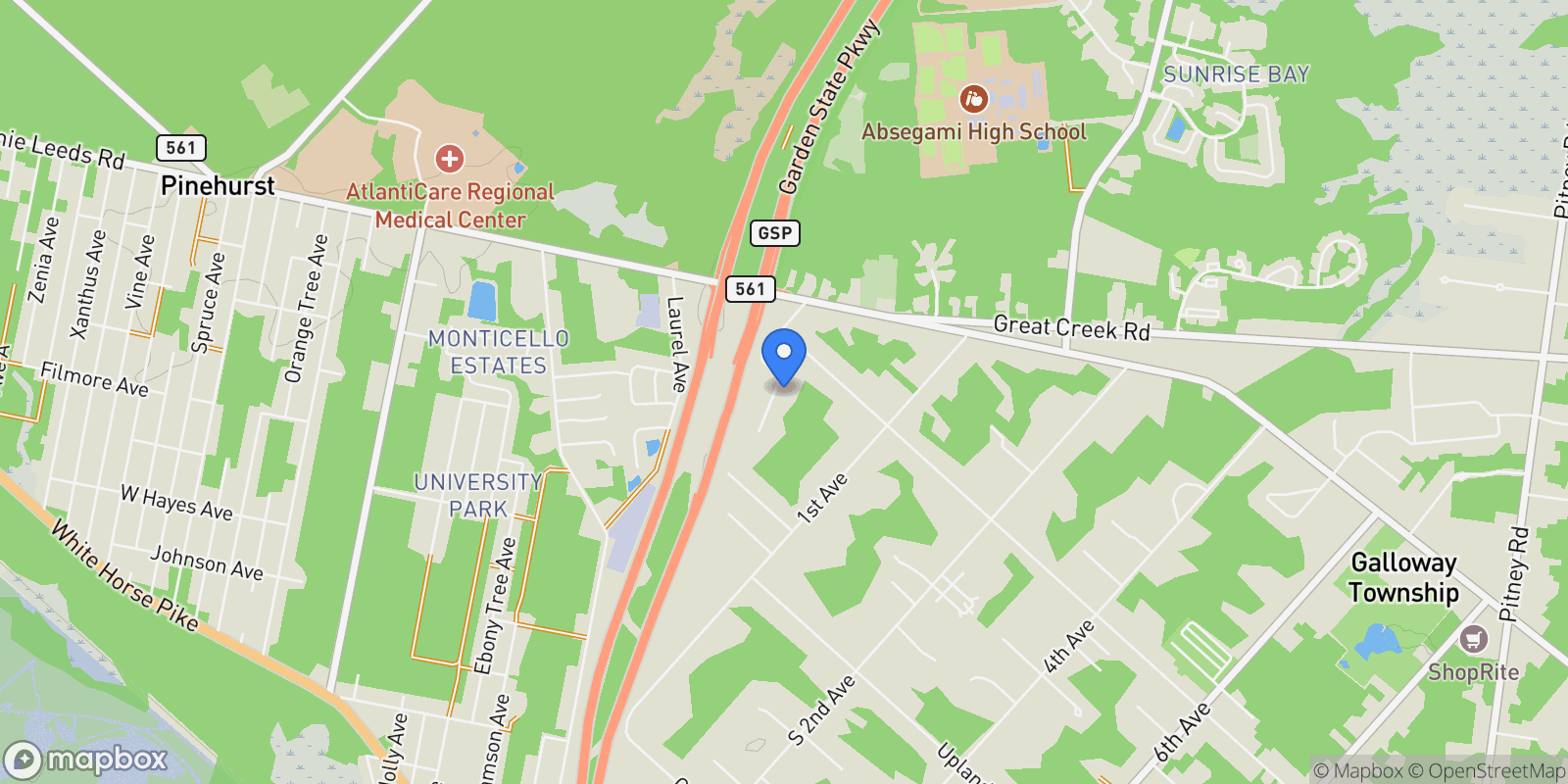 Map showing 506 South Bella Court , Galloway, NJ 08205, Galloway, New Jersey, United States.