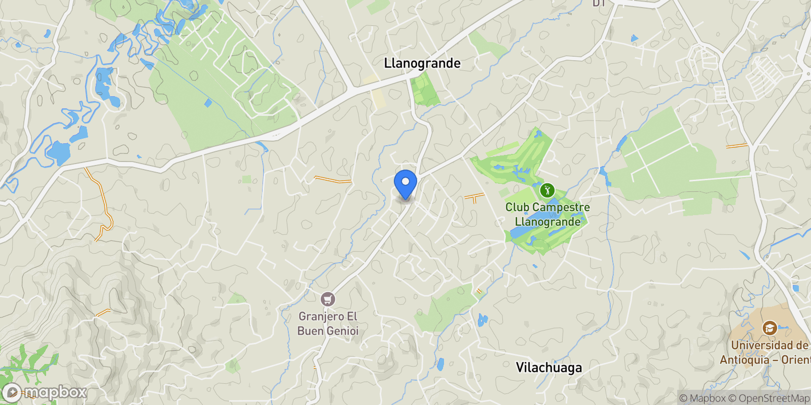 Map showing Rionegro KILOMETER 8 # 8, Llano Grande, Antioquia, Colombia.