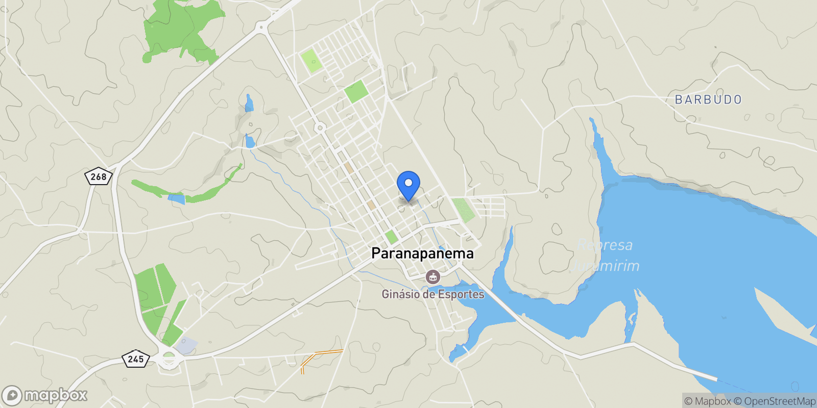 Map showing Paranapanema, State of São Paulo, Brazil.