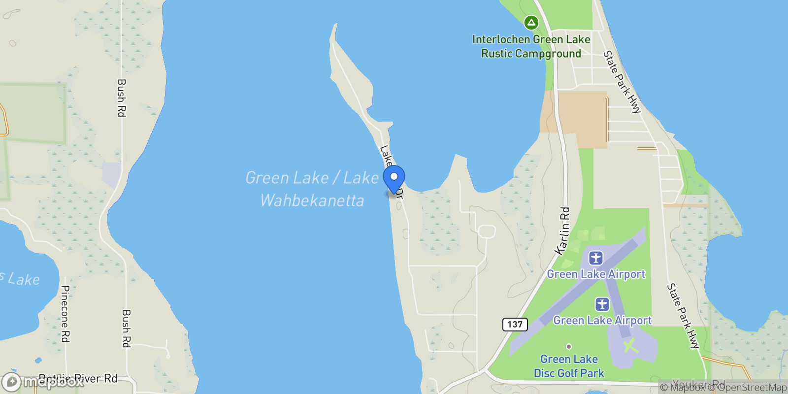 Map showing 5568 Lakeview Drive, Interlochen, MI 49643, Interlochen, Michigan, United States.