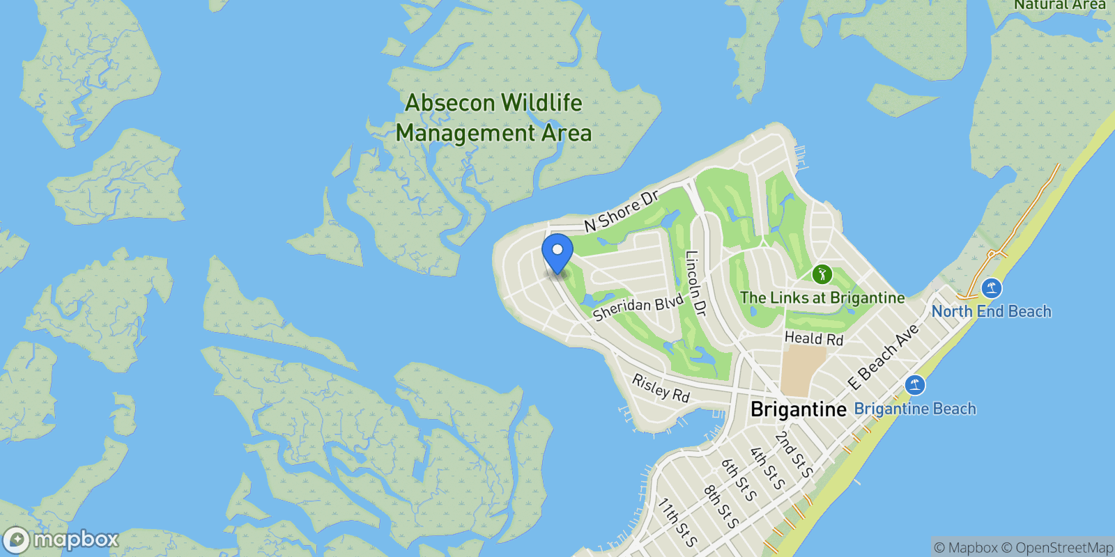 Map showing 715 Lafayette Boulevard , Brigantine, NJ 08203, Brigantine, New Jersey, United States.