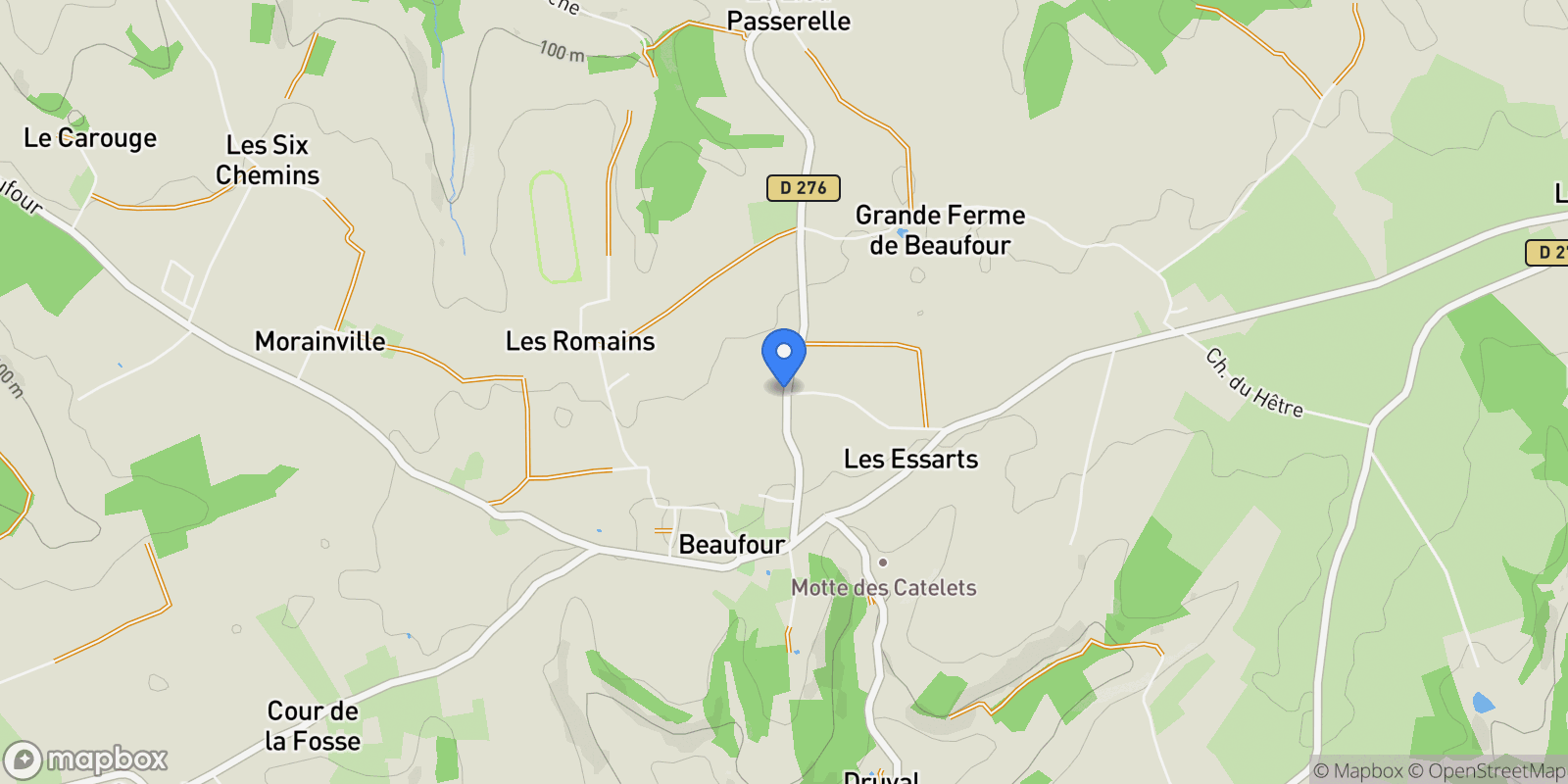 Map showing Beaufour-Druval, Beaufour-Druval, Beaufour-Druval, Normandy, France.