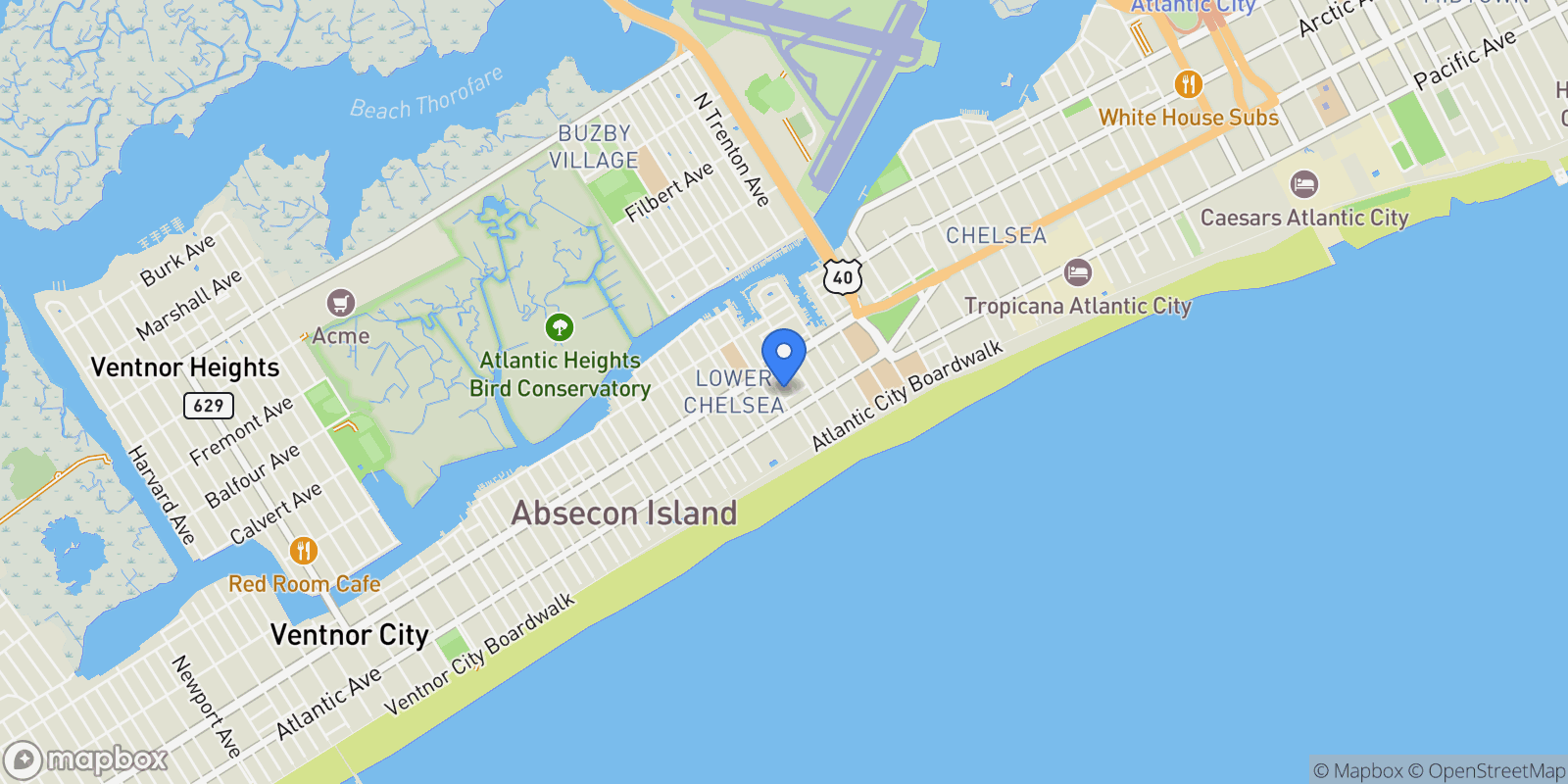 Map showing 39 South Annapolis Avenue A, Atlantic City, NJ 08401, Atlantic City, New Jersey, United States.