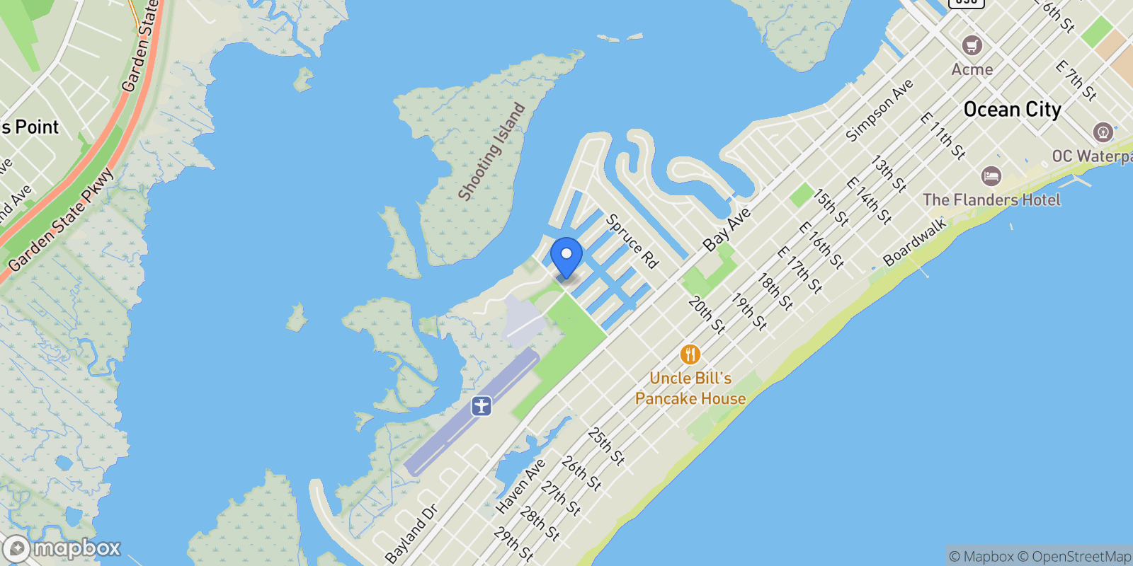 Map showing 20 Gilbert Lane , Ocean City, NJ 08226, Ocean City, New Jersey, United States.