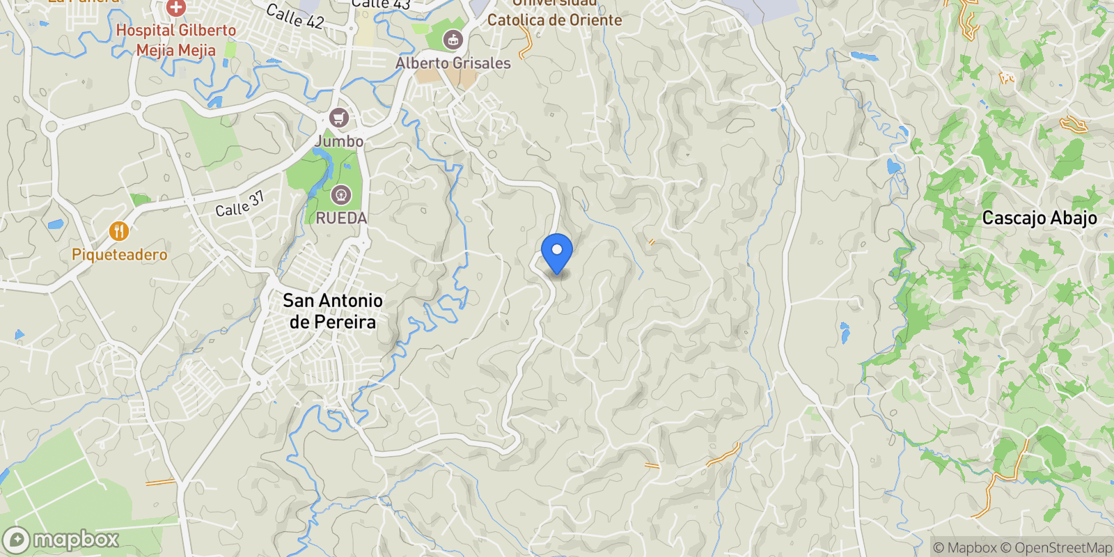 Map showing Rionegro 6°07'27.8"N 75°21'32.8"W - 01, Rionegro, Colombia.
