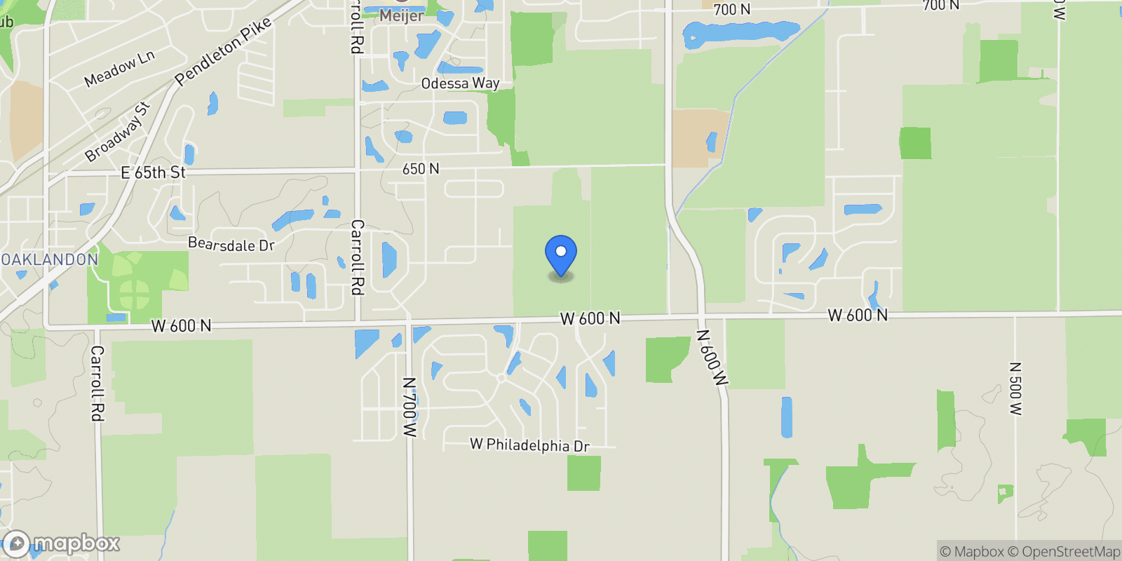 Map showing 600 West N, McCordsville, IN 46055, McCordsville, Indiana, United States.