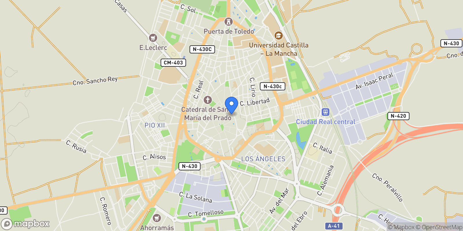 Map showing Ciudad Real, Spain, Ciudad Real, Castile-La Mancha, Spain.