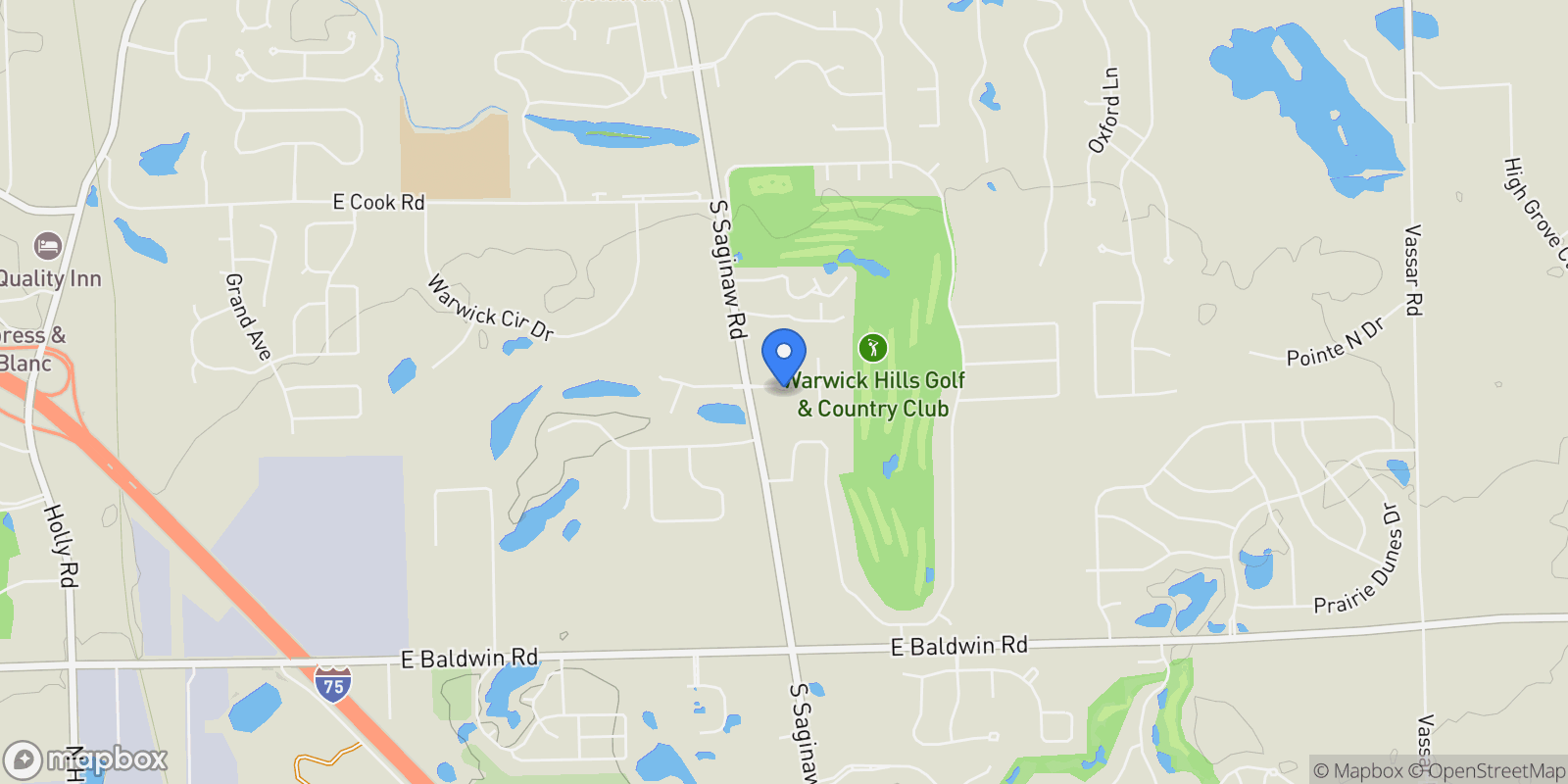 Map showing 9310 Fairway Trail, GrandBlanc, MI 48439, Grand Blanc Township, Michigan, United States.