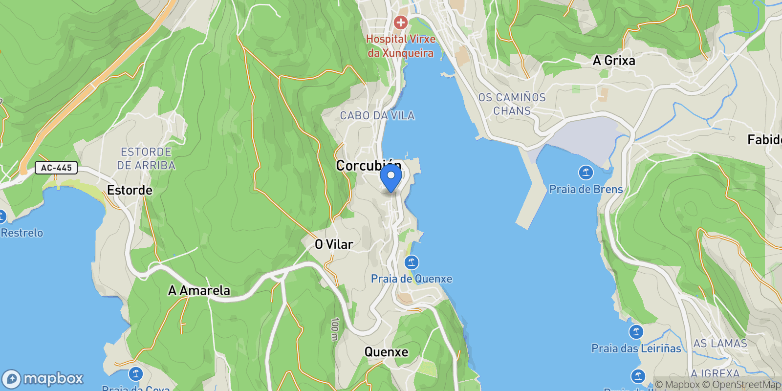 Map showing CORCUBION, Corcubion, Galicia, Spain.