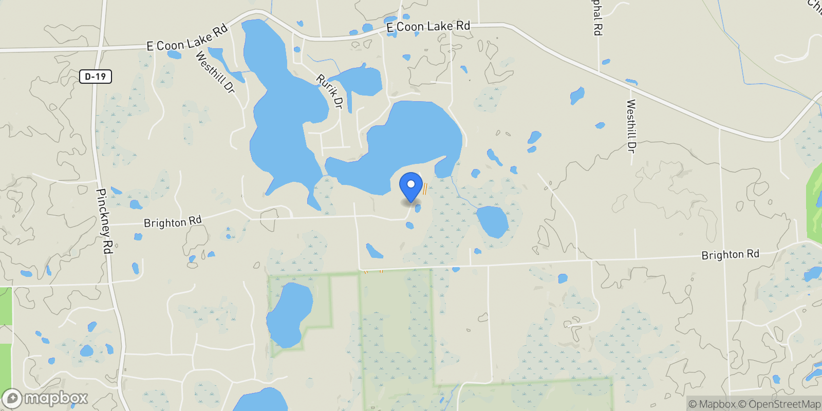 Map showing 2095 Brighton Shores Trail, Howell, Michigan, United States.