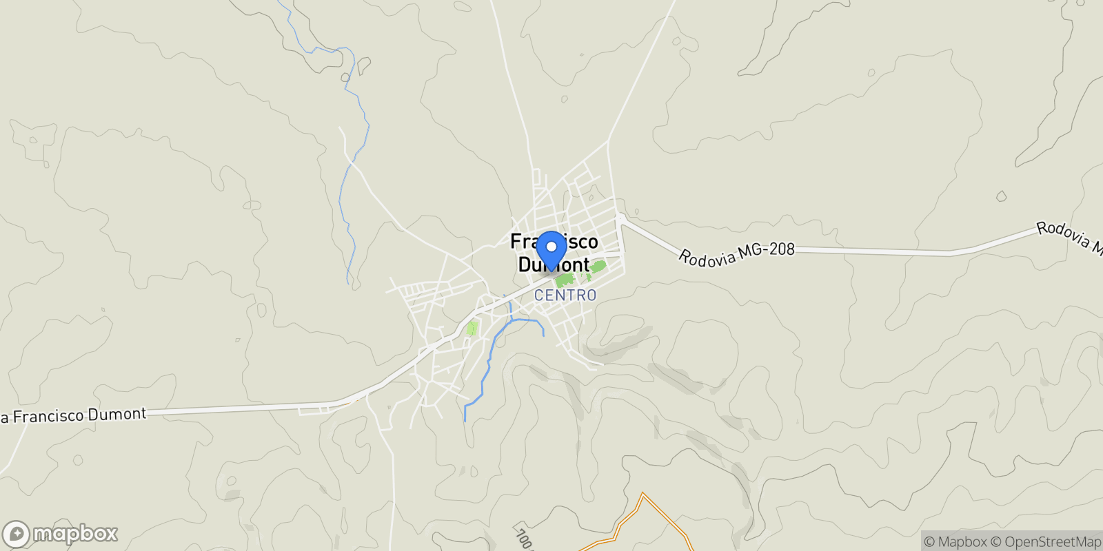 Map showing Francisco Dumont, State of Minas Gerais, Brazil.