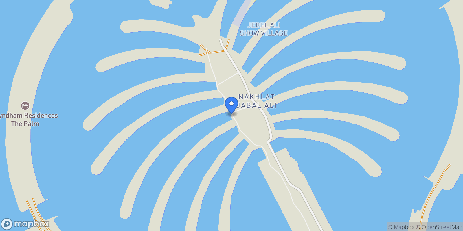 Map showing Palm Central Private Residences, Dubai, UNITED ARAB EMIRATES, Dubai, Dubai, United Arab Emirates.