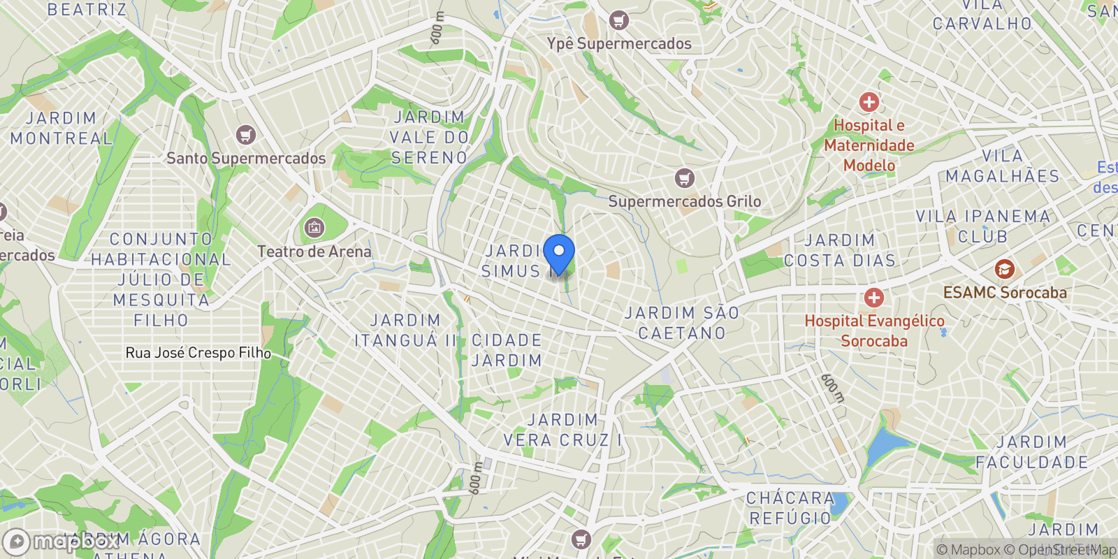 Map showing Jardim Simus, State of São Paulo, Brazil.