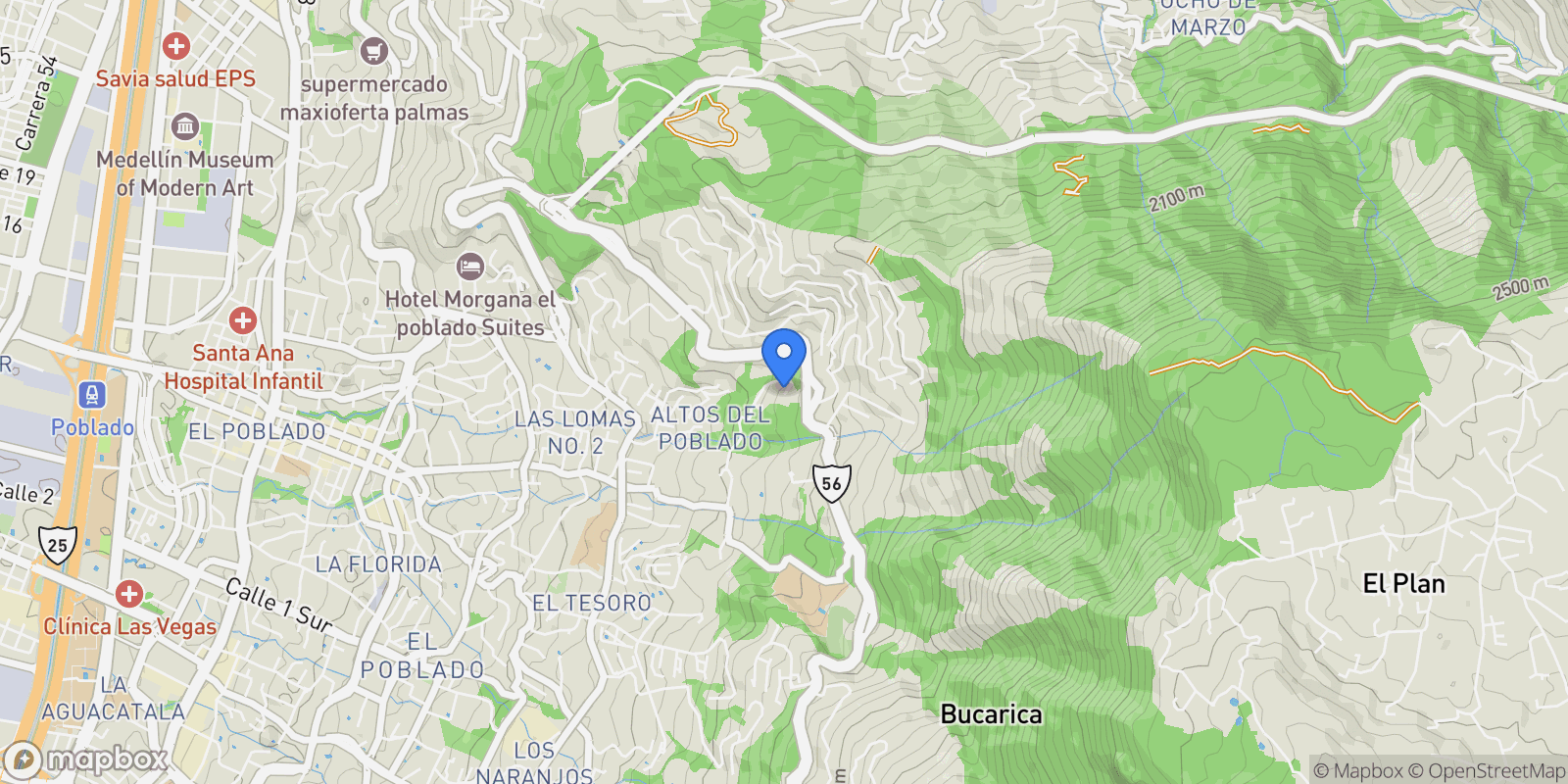 Map showing Medellín EDIFICIO VIGIA, Medellín, Antioquia, Colombia.