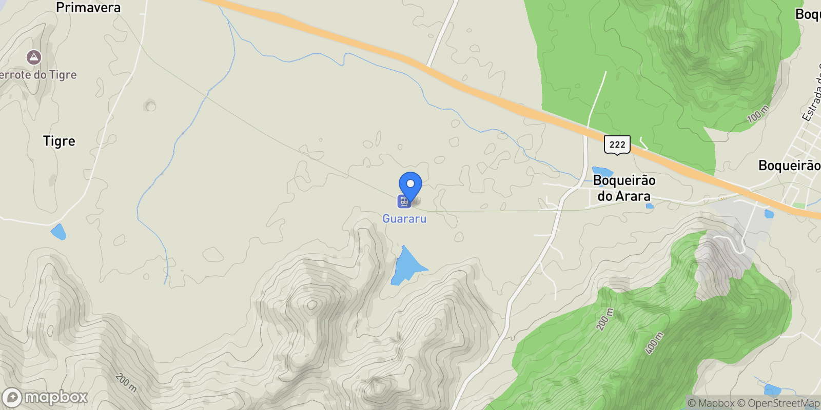 Map showing Guararu, State of Ceará, Brazil.