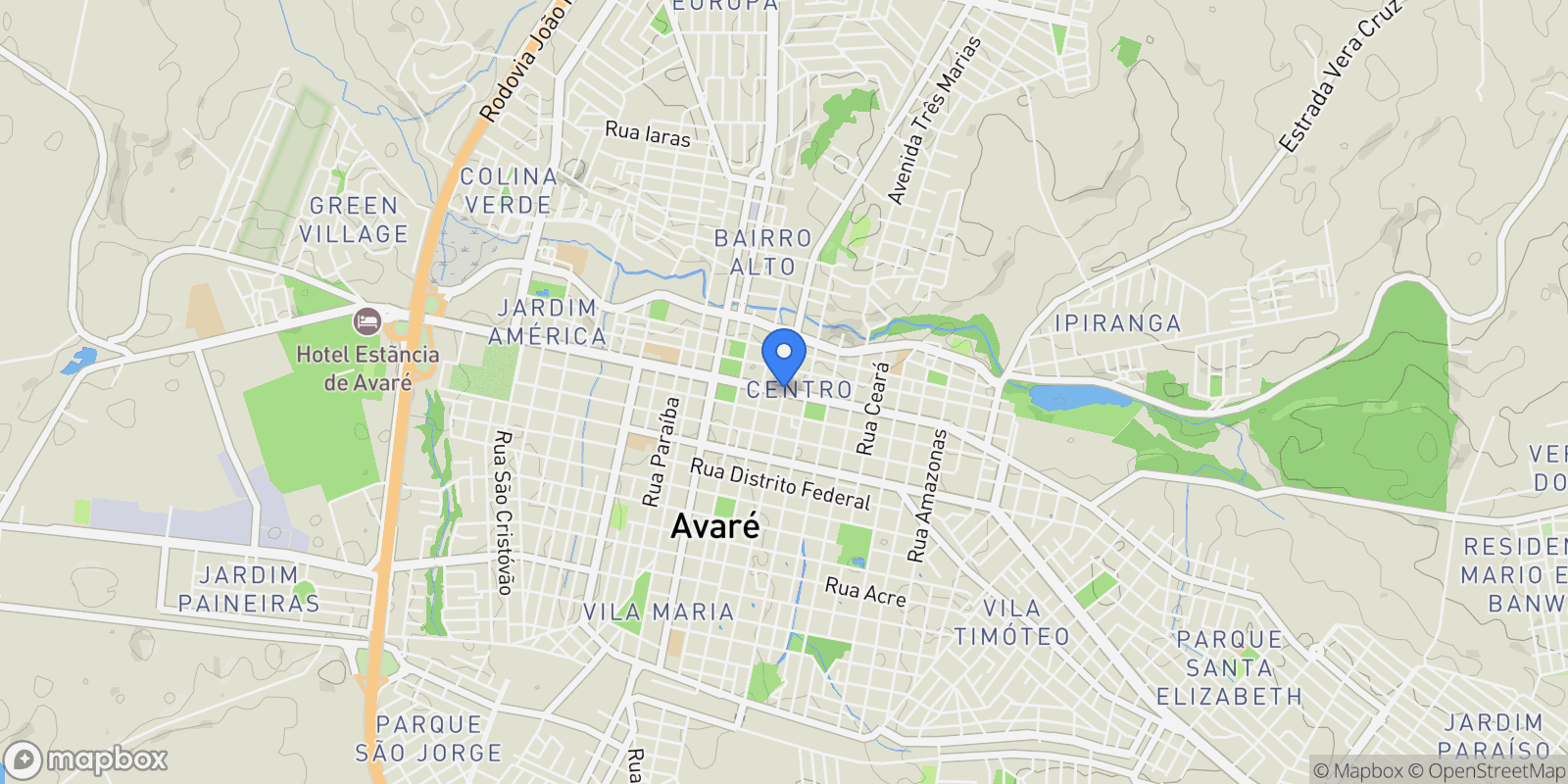 Map showing Avaré, State of São Paulo, Brazil.