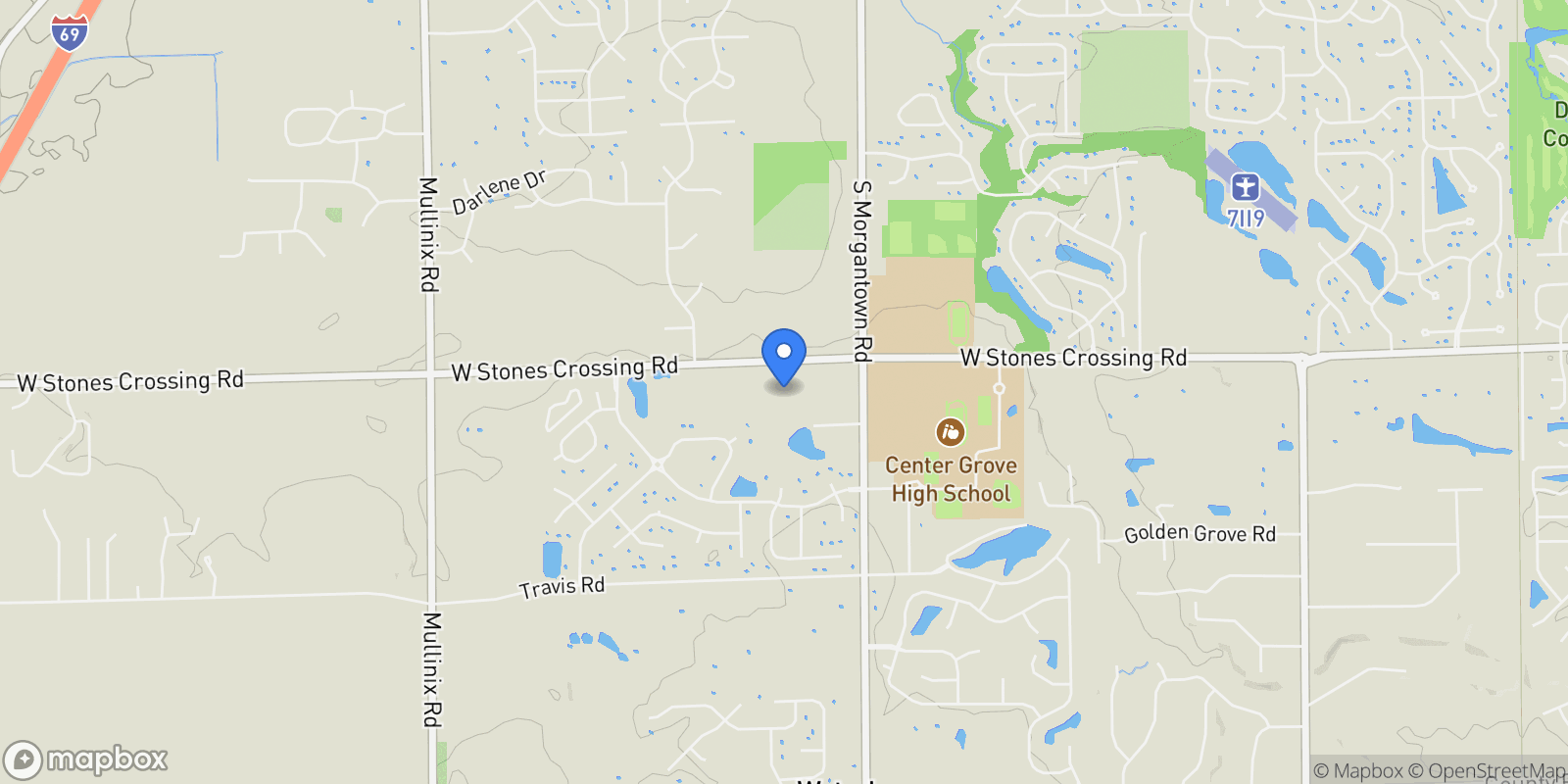 Map showing 5151 W Stones Crossing Road, Greenwood, IN 46143, Greenwood, Indiana, United States.