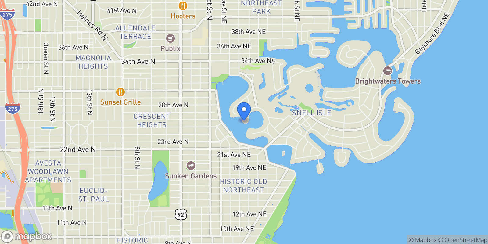 Map showing 950 Monterey Point NE, St Petersburg, FL 33704, St. Petersburg, Florida, United States.