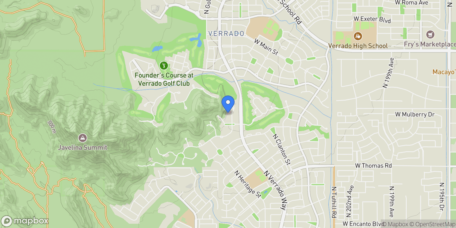 Map showing 3446 N Mountain Cove Place , Buckeye, AZ 85396, Buckeye, Arizona, United States.