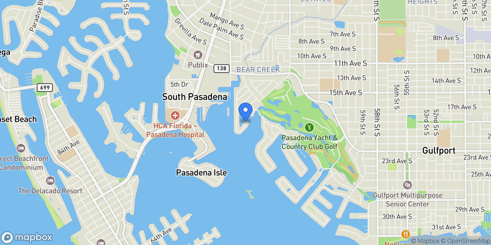 Map showing 1514 Sea Gull Drive S, St Petersburg, FL 33707, St. Petersburg, Florida, United States.
