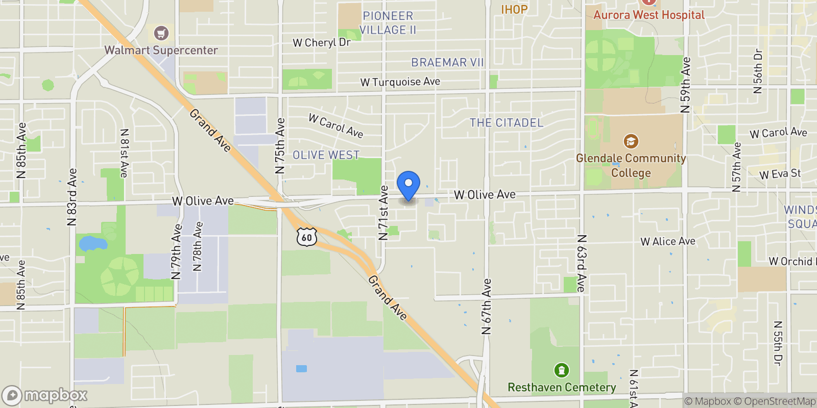 Map showing 8927 N 70th Avenue , Peoria, AZ 85345, Peoria, Arizona, United States.