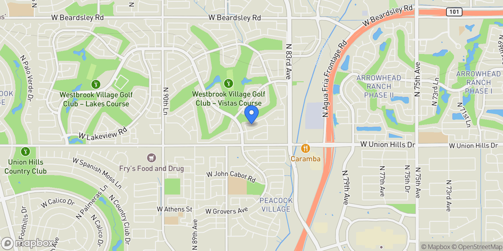 Map showing 8529 W Rosemonte Drive , Peoria, AZ 85382, Peoria, Arizona, United States.