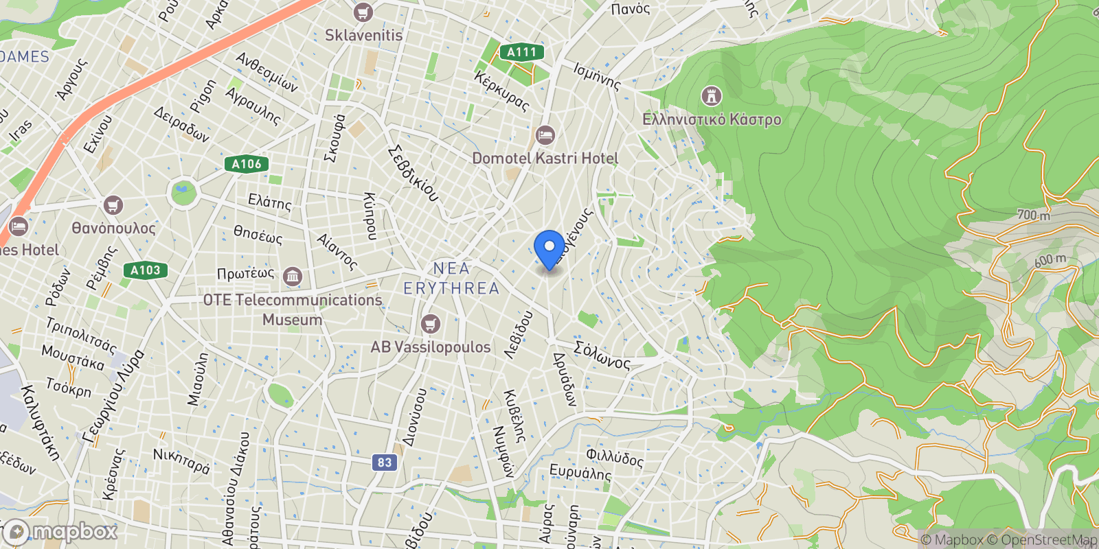 Map showing Kifisia, Attica, Greece.