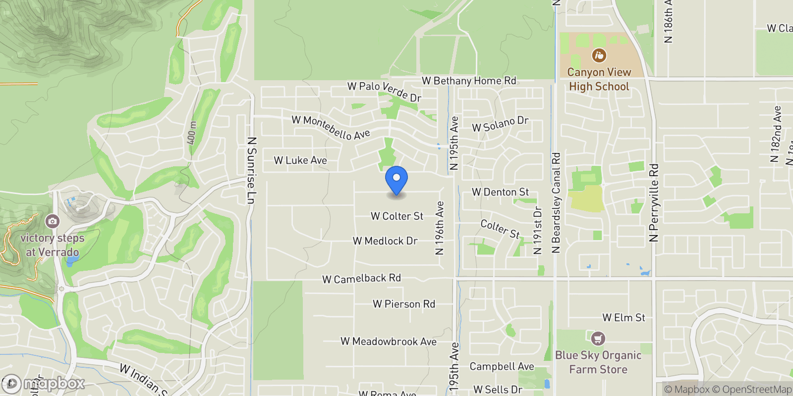 Map showing 19711 W Georgia Avenue , Litchfield Park, AZ 85340, Litchfield Park, Arizona, United States.