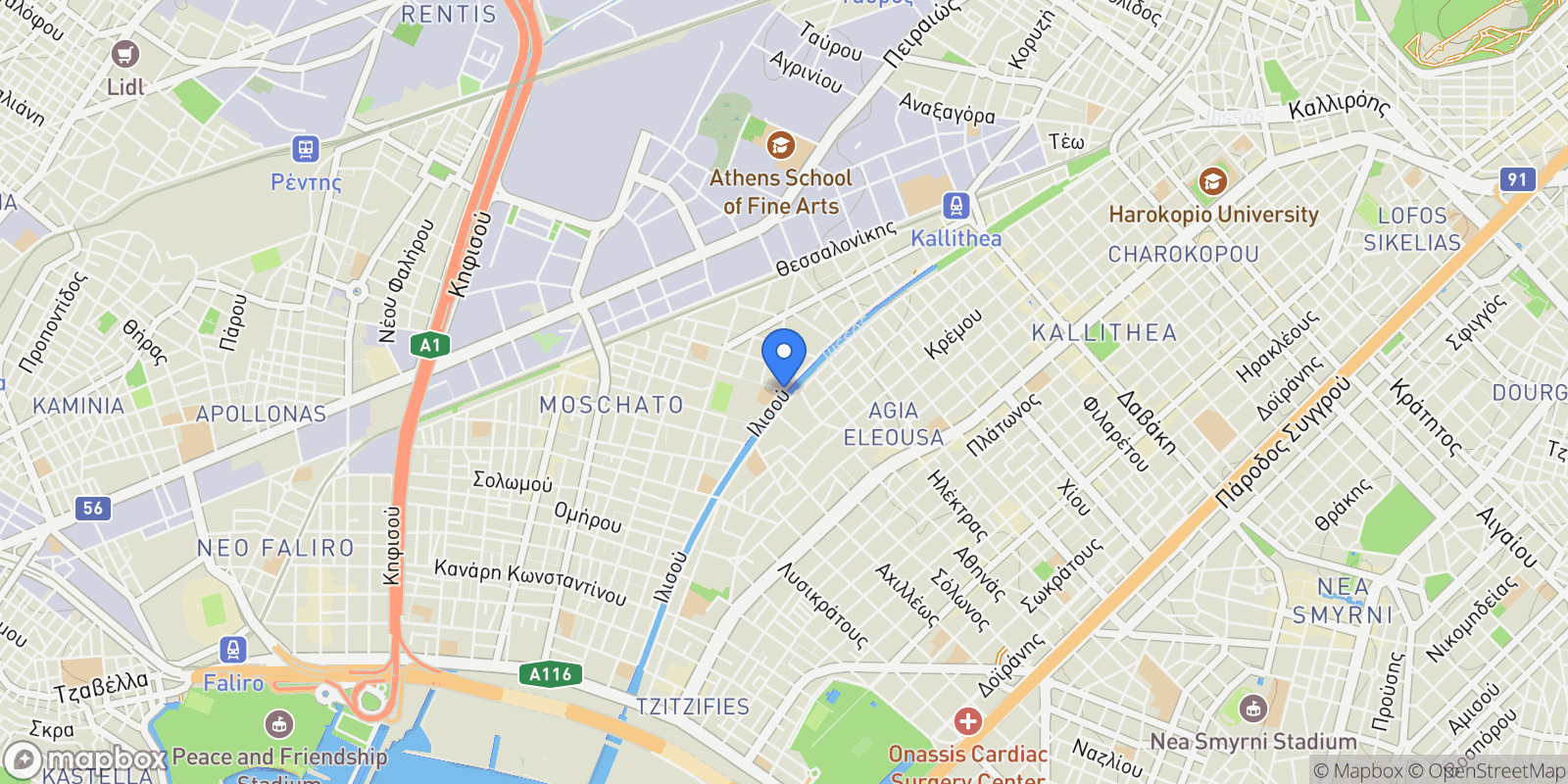 Map showing Moschato, Attica, Greece.