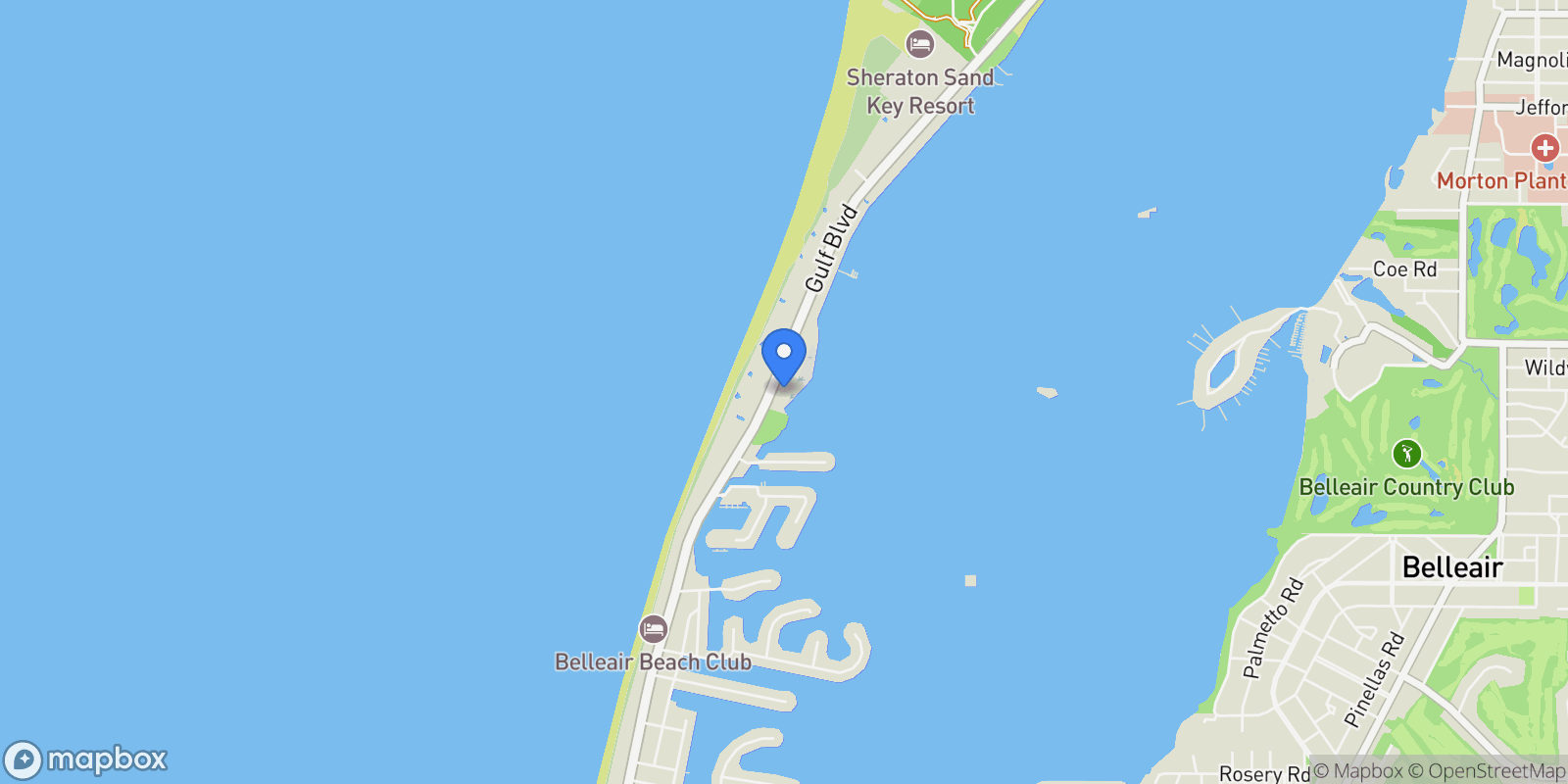 Map showing 1501 Gulf Boulevard , 408, Clearwater Beach, FL 33767, Clearwater, Florida, United States.