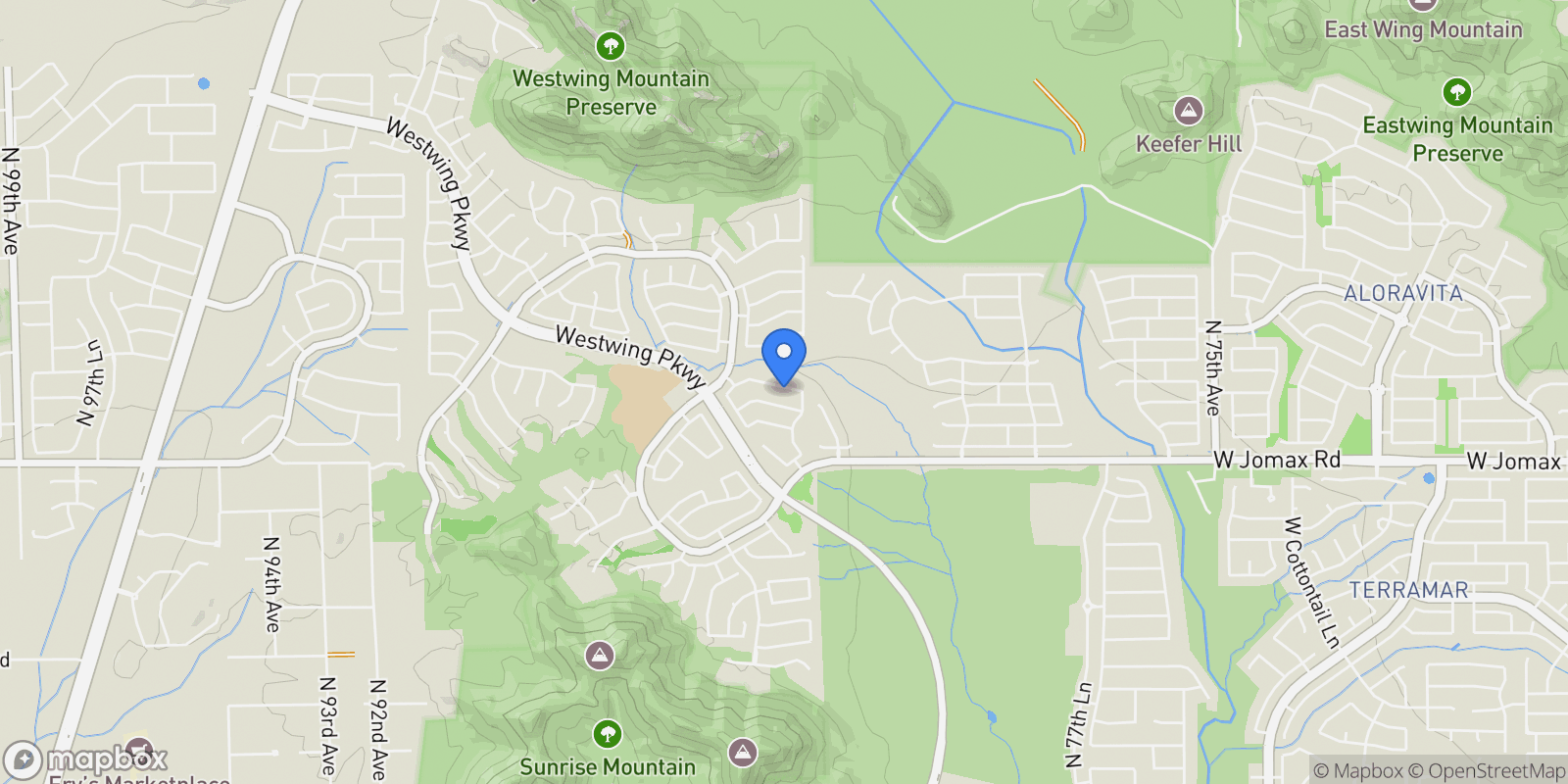 Map showing 8335 W Maya Drive , Peoria, AZ 85383, Peoria, Arizona, United States.