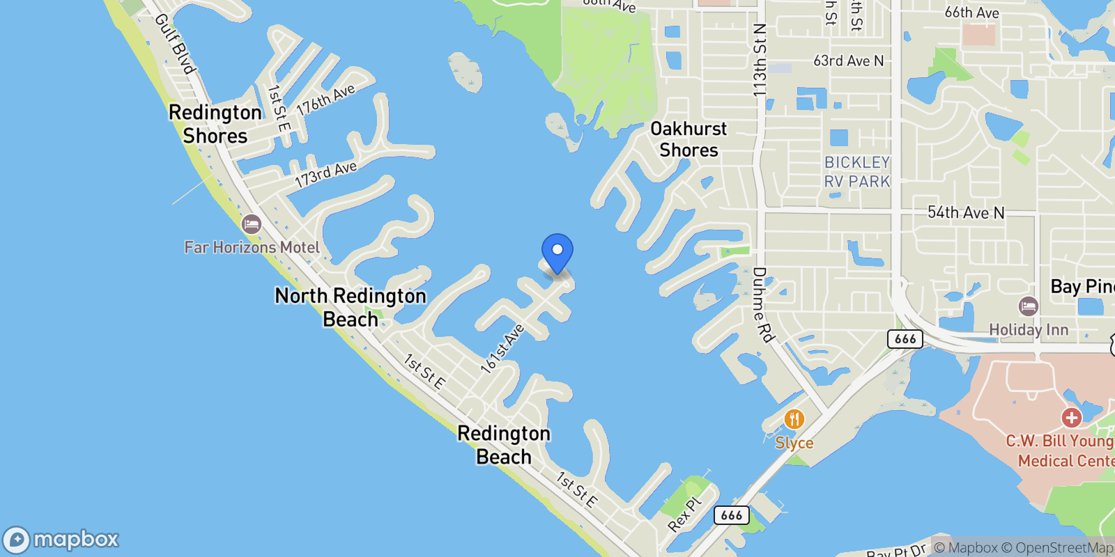 Map showing 16106 6th Street E, Redington Beach, FL 33708, Madeira Beach, Florida, United States.