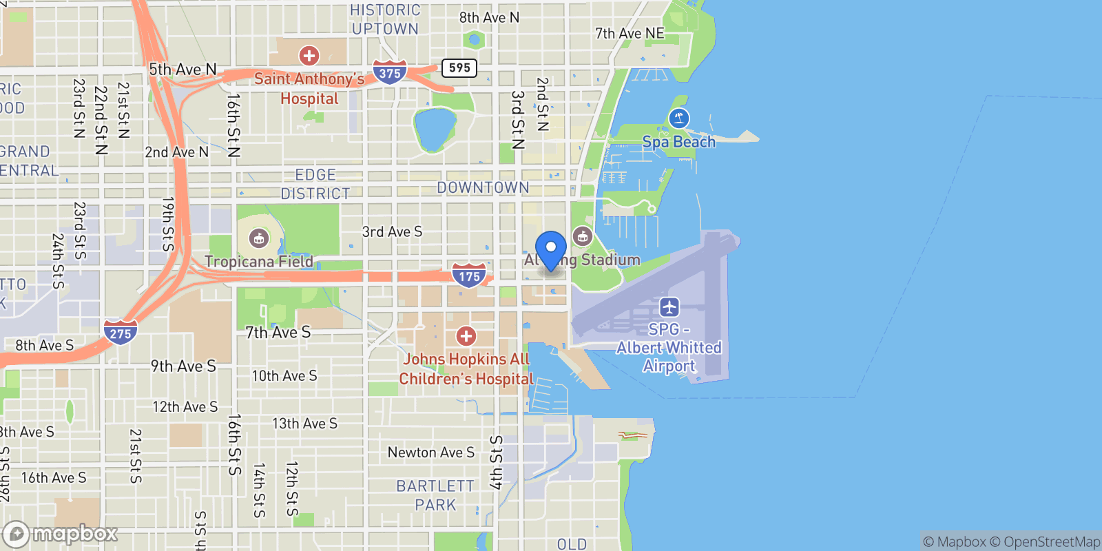 Map showing 199 Dali Boulevard , 1001, St Petersburg, FL 33701, St. Petersburg, Florida, United States.