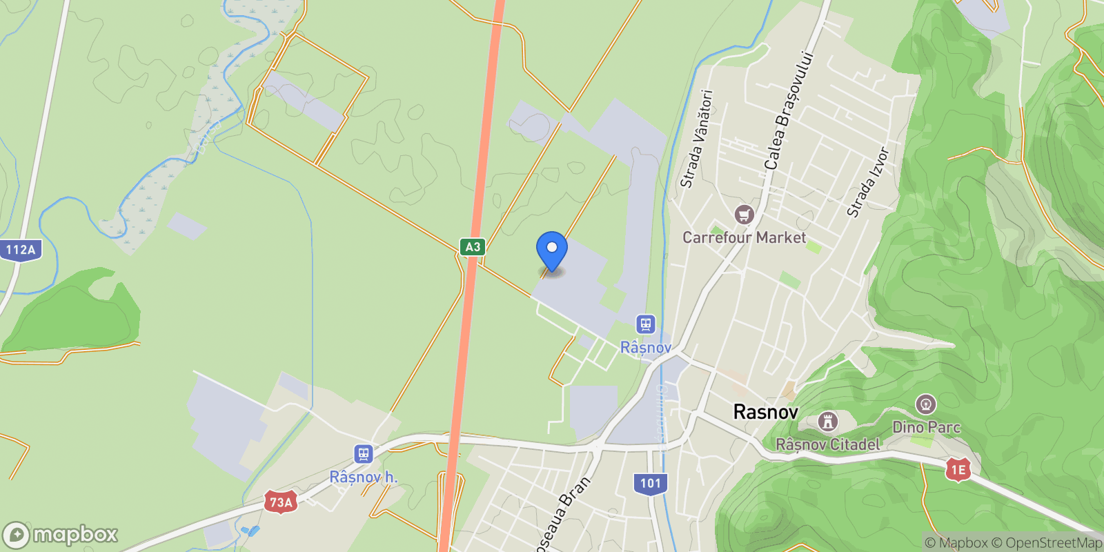 Map showing Râșnov 505400, Romania, Râșnov, Brașov County, Romania.