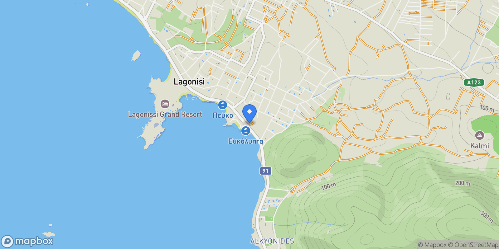 Map showing Kalyvia Thorikou, Attica, Greece.