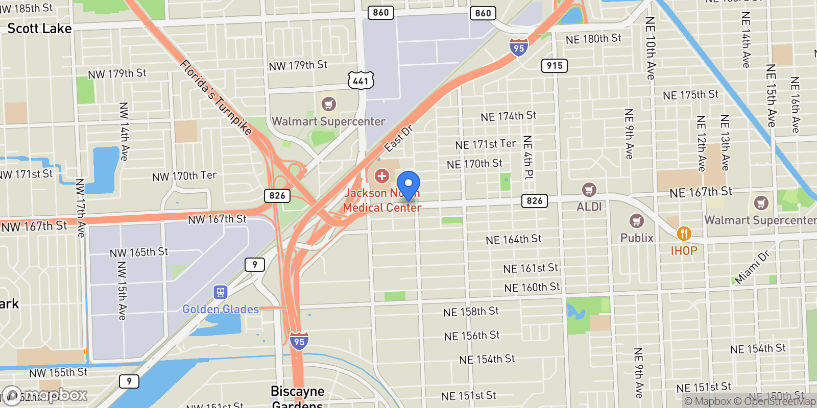 Map showing 43xx NW 167TH ST, Miami Gardens, FL 33055, Miami Gardens, Florida, United States.