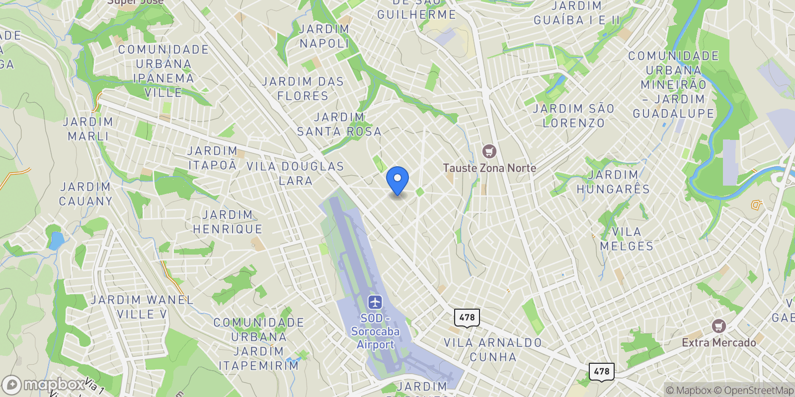 Map showing Vila Nova Sorocaba, State of São Paulo, Brazil.