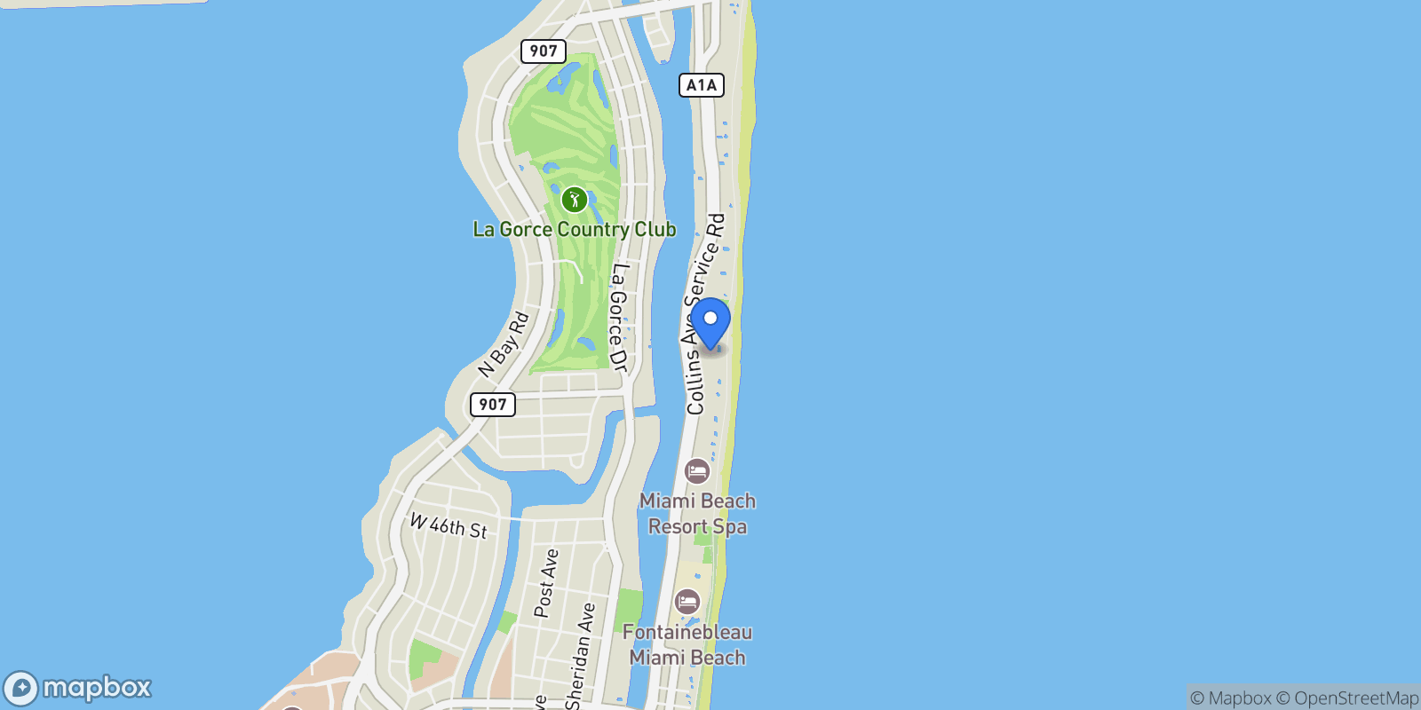 Map showing 5151 Collins Ave #1119, Miami Beach, FL 33140, Miami Beach, Florida, United States.