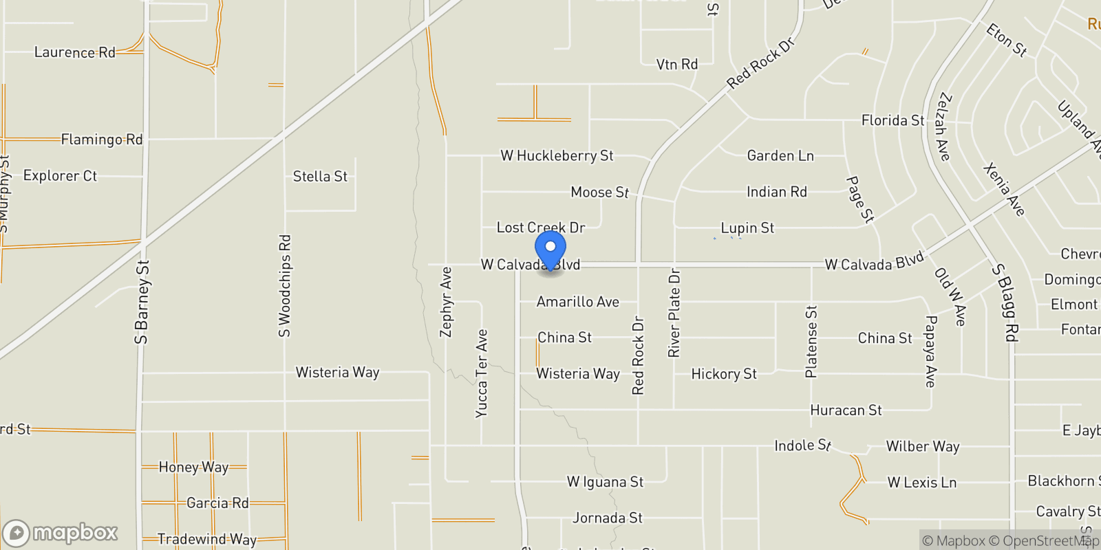 Map showing 1601 W Calvada Blvd, Pahrump, NV 89048, Pahrump, Nevada, United States.