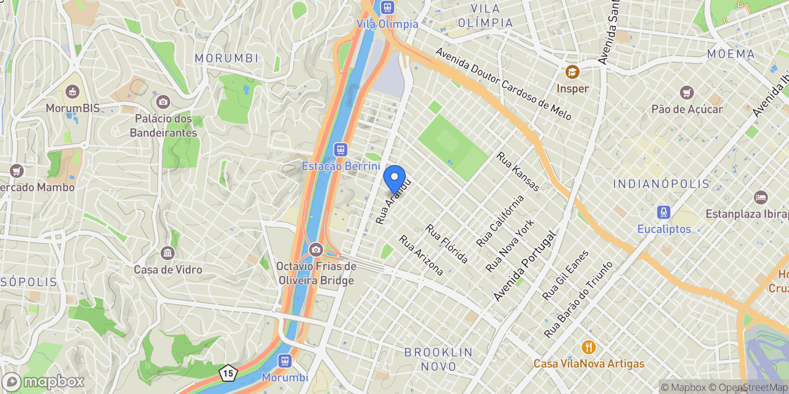 Map showing Brooklin, State of São Paulo, Brazil.