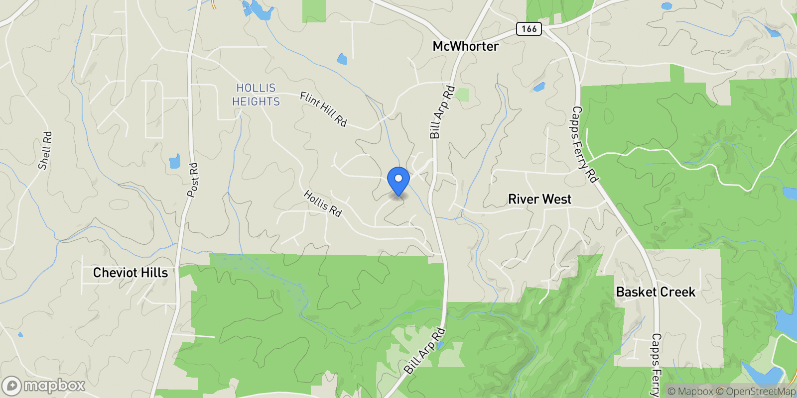 Map showing 7497 Treehouse Court, Douglasville, GA 30135, Douglasville, Georgia, United States.